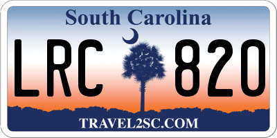 SC license plate LRC820