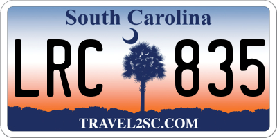 SC license plate LRC835