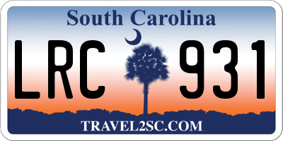 SC license plate LRC931
