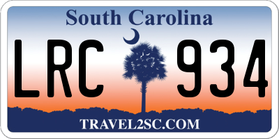 SC license plate LRC934