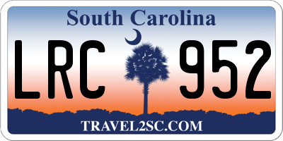 SC license plate LRC952