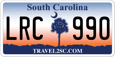 SC license plate LRC990