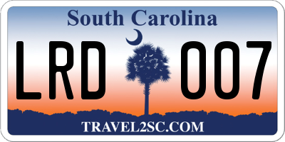 SC license plate LRD007