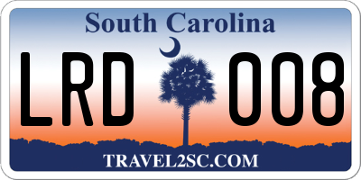 SC license plate LRD008