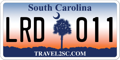 SC license plate LRD011
