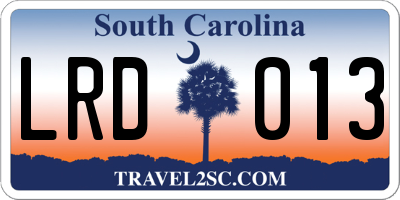 SC license plate LRD013