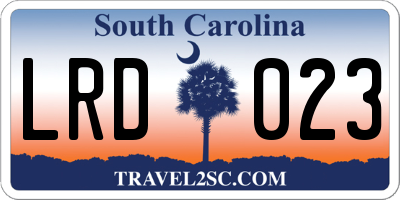 SC license plate LRD023
