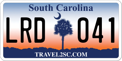 SC license plate LRD041