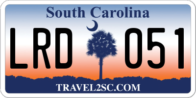 SC license plate LRD051