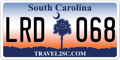 SC license plate LRD068