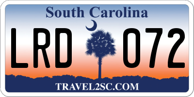 SC license plate LRD072