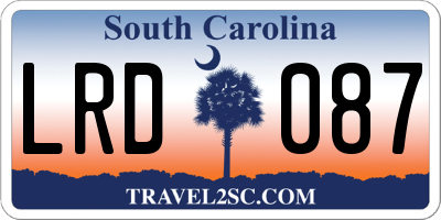 SC license plate LRD087