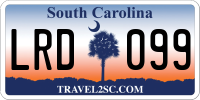 SC license plate LRD099