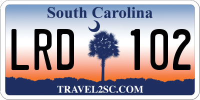 SC license plate LRD102