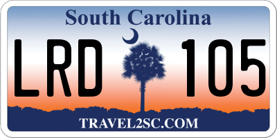 SC license plate LRD105