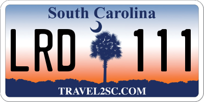 SC license plate LRD111