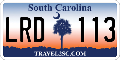 SC license plate LRD113