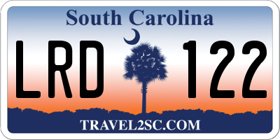 SC license plate LRD122
