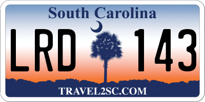 SC license plate LRD143