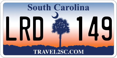 SC license plate LRD149