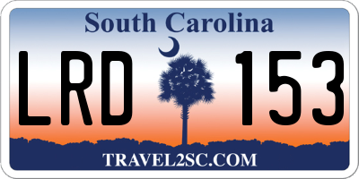 SC license plate LRD153