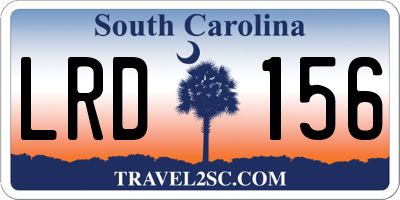 SC license plate LRD156