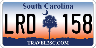 SC license plate LRD158