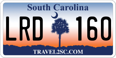 SC license plate LRD160