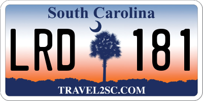 SC license plate LRD181
