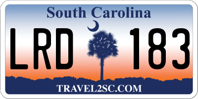 SC license plate LRD183