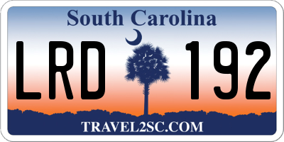 SC license plate LRD192
