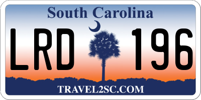SC license plate LRD196