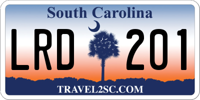 SC license plate LRD201