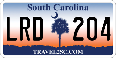 SC license plate LRD204