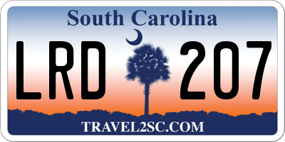 SC license plate LRD207