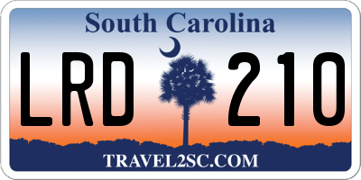 SC license plate LRD210