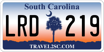 SC license plate LRD219