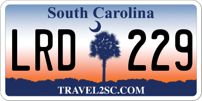 SC license plate LRD229