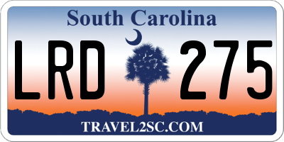 SC license plate LRD275