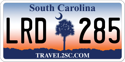 SC license plate LRD285