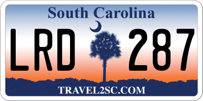 SC license plate LRD287