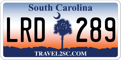 SC license plate LRD289