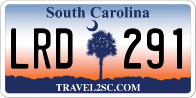 SC license plate LRD291