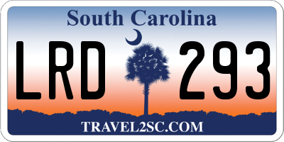SC license plate LRD293