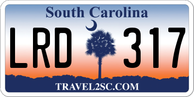 SC license plate LRD317