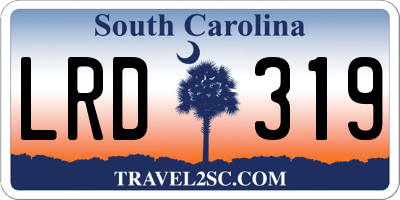 SC license plate LRD319