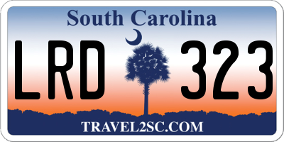 SC license plate LRD323
