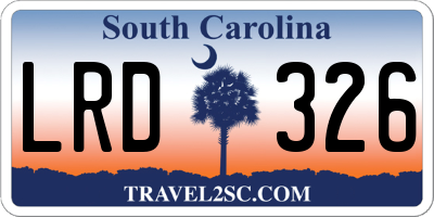 SC license plate LRD326