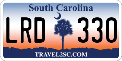 SC license plate LRD330