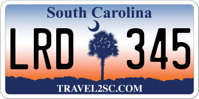 SC license plate LRD345